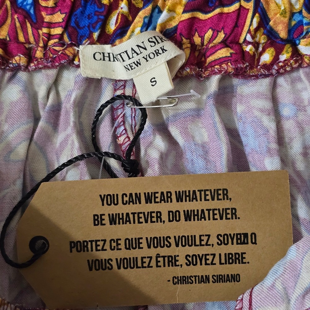 Christian Siriano Paisley Wide Leg Pants Womens S Boho Festival Palazzo Sz Small - Picture 6 of 7